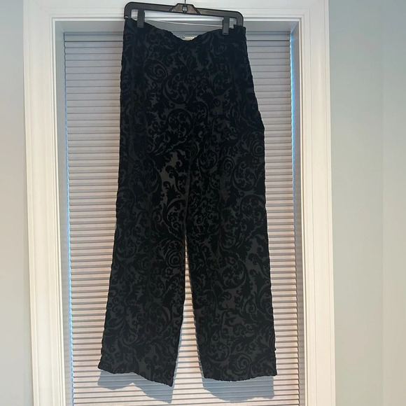 Talbots Pants - Talbots black velvet dress pants floral A-18